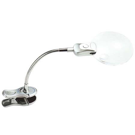 Lámpara con lupa con clip de 3,5" y luces LED