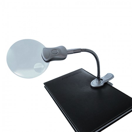 3" 2X Illuminated Hand Free Magnifier with Clip