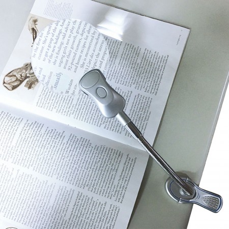 Увеличительное стекло без оправы с 2-кратной светодиодной подсветкой