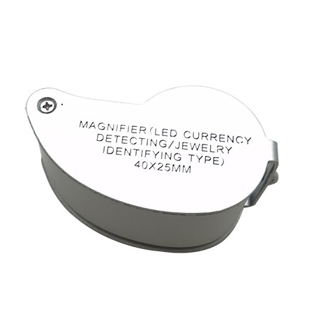 40X 25mm folding lighted pocket magnifier