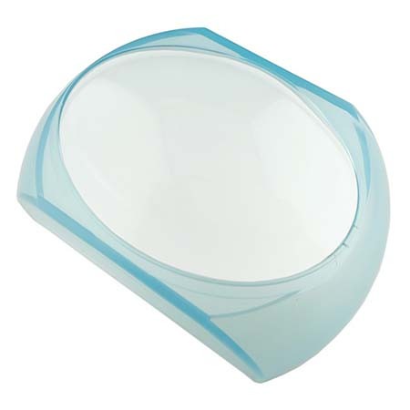 6X /20D 超輕型橢圓形文鎮放大鏡 - 清澈壓克力透鏡與藍綠色框6倍文鎮放大鏡