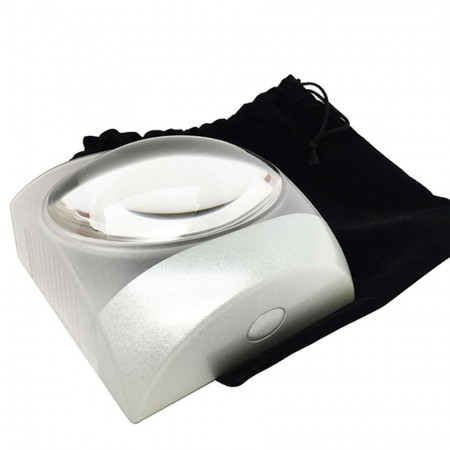 銀色款方形LED紙鎮兼文鎮放大鏡