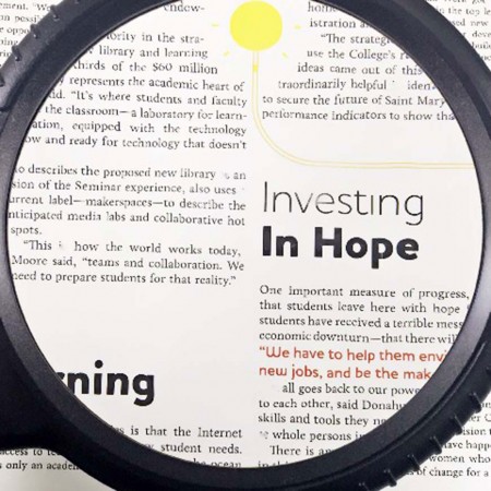 3X Handheld round magnifying glass for low vision