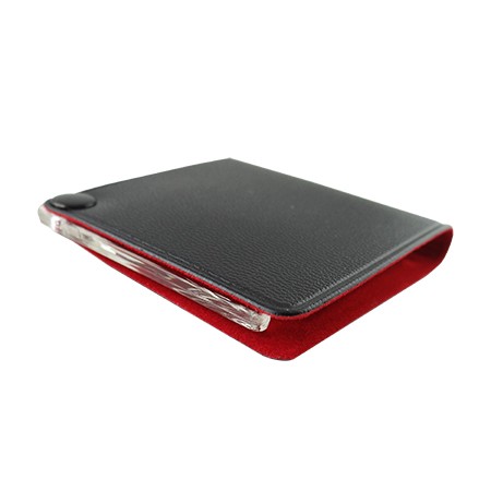 方型皮革質感折疊口袋型放大鏡