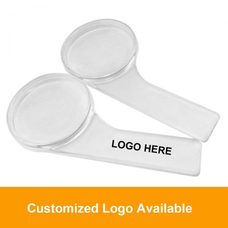 plastic clear hand held magnifier customized logo available on handle