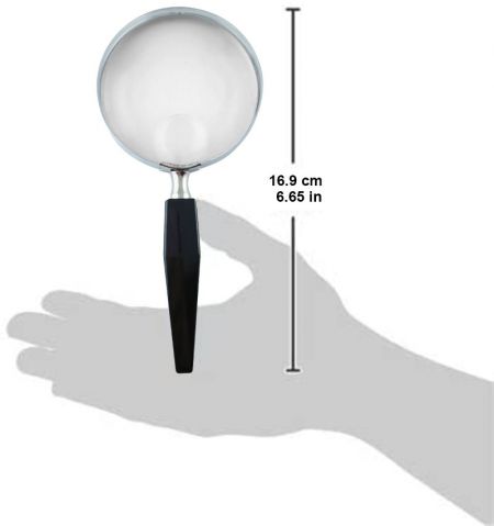 Othmro 1 lente de lupa de mano de 3 x diámetro de 2.953 in/2.95 pulgadas,  lente redonda en blanco y negro con mango de plástico para lectura de  libros