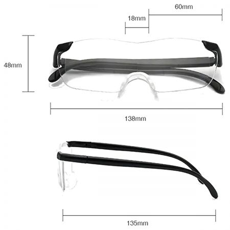 dimensioni degli occhiali da lettura
