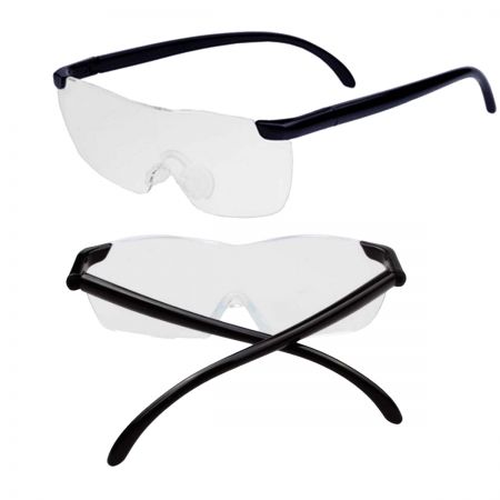 Gafas de lectura con lupa de visión grande, vista de 45 grados y vista posterior