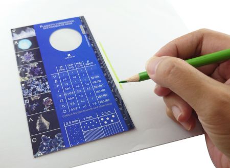 cardboard magnifier as ruler for drawing