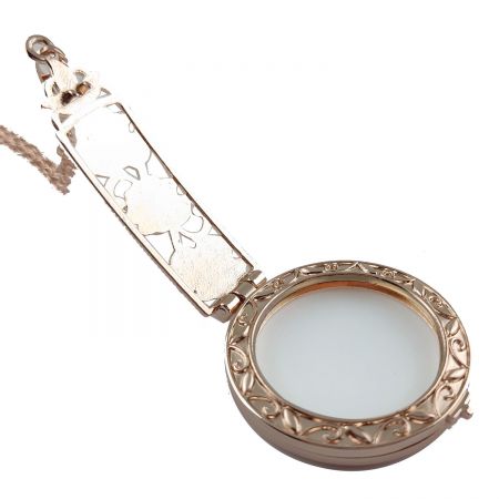 rose gold pendant magnifier open elegant flower handle