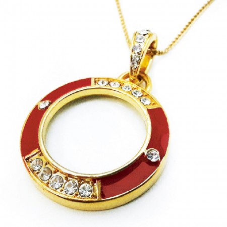 Circle Pendant magnifying glass with Rhinestones