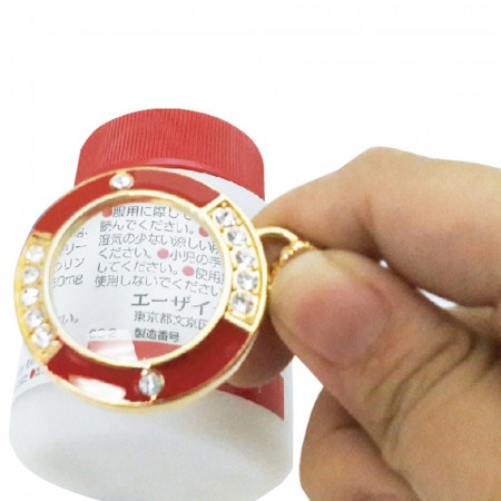 Circle Necklace Magnifier with Rhinestones