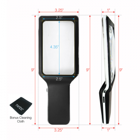 rechargeable LED magnifier dimensions