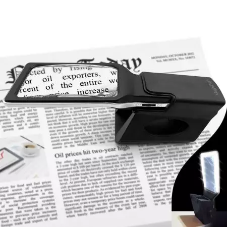 LED Magnifying Glass With Stand - stand rack to stabilize LED lighted magnifier
