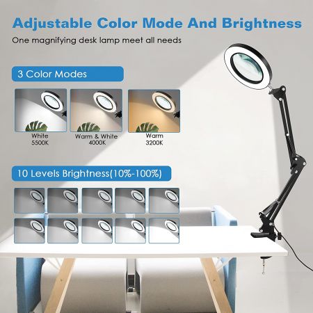 adjustable color mode and brightness 10W, maximum 900 lumens