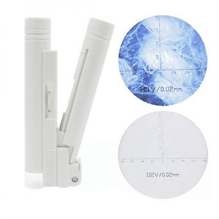 Microscope Magnifier - led illuminated pocket reeading microscope with scale