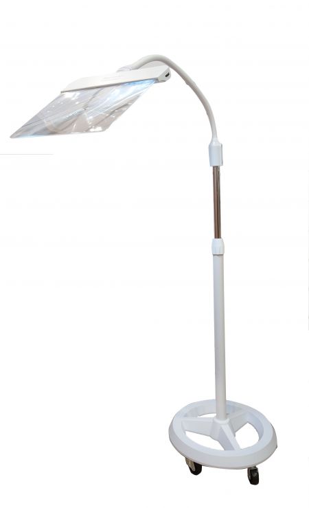 3-fach beleuchtete Ganzseiten-Bodenvergrößerungslampe - Lupen-Stehlampe