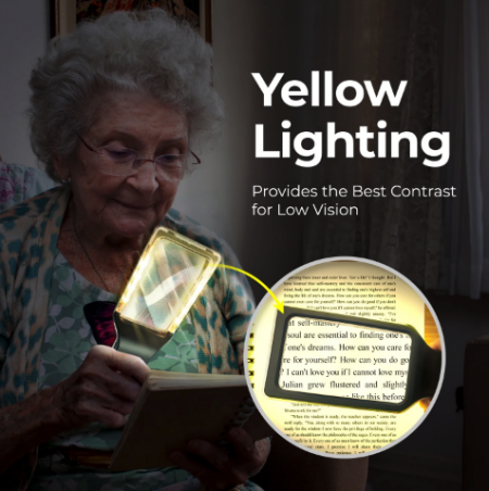 USB充電放大鏡暖光柔和不刺眼,適合長者長時間閱讀,輕鬆舒適