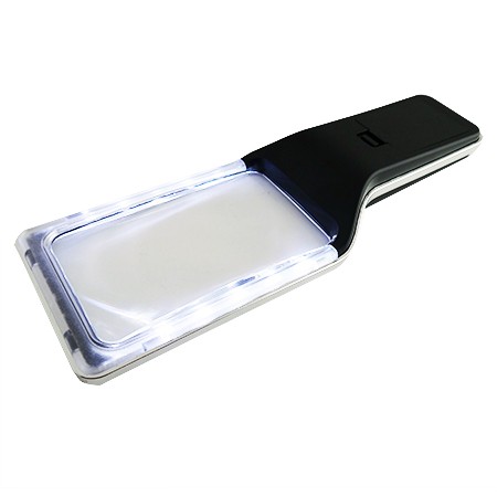 Loupe portative rectangulaire avec 10 LED SMD antireflets à intensité variable