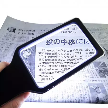3X Rectangular SMD LED magnifying glass for reading