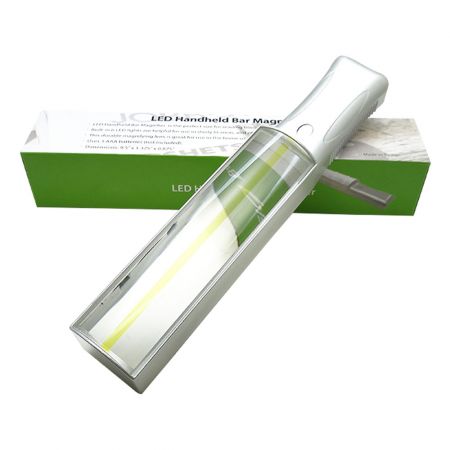 長條型帶燈附輔助線放大鏡