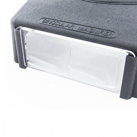 頭戴放大鏡鏡片特寫