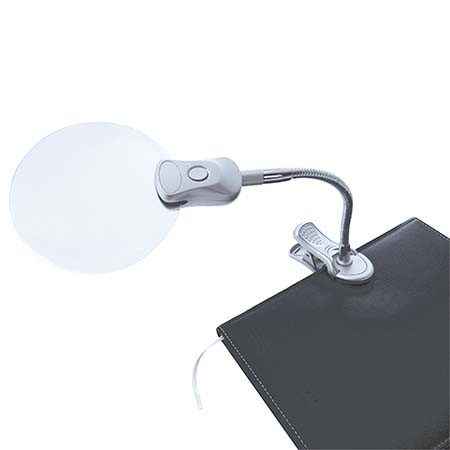 3.5" 2X LED Lighted Hand Free magnifying glass with Clip