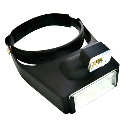 Visera con lupa de cabeza iluminada por LED con juego de 4 lentes acrílicas - Visor de aumento iluminado por LED con 4 lentes acrílicas