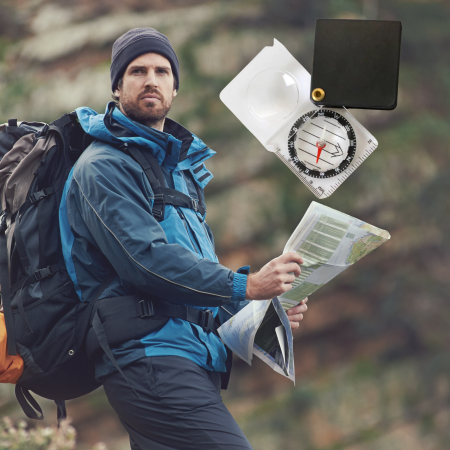 指南針地圖尺放大鏡 健行背包指南針放大鏡 指南針露營放大鏡 定向地圖指南針放大鏡 健行放大鏡 遠足指南針放大鏡 指南針健行生存放大鏡 戶外指南針放大鏡 野外探險、登山健行、定向運動最佳夥伴