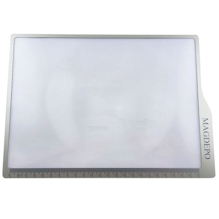 Full Page Fresnel Lens Magnifier Sheet with Metric Ruler Scale