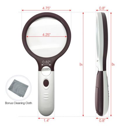 large LED lights magnifying glass