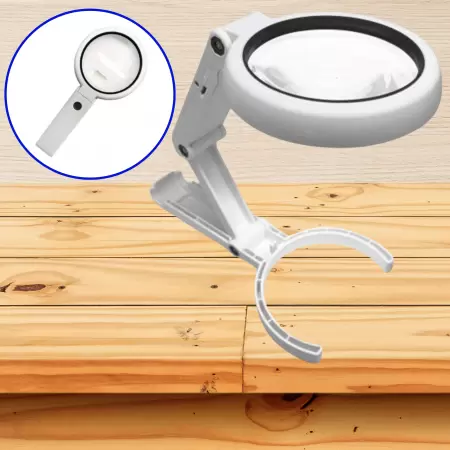 可摺疊LED圓形放大鏡 手持式LED照明放大鏡 圓形摺疊放大鏡 LED帶燈摺疊放大鏡 長輩閱讀好幫手 檢查細小物品必備 多功能摺疊放大鏡