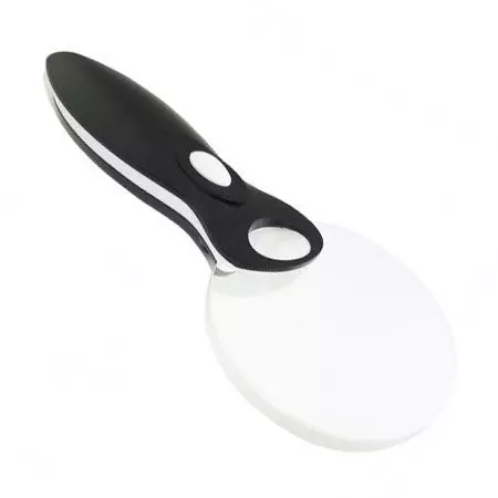 3X Rimless LED Lighted Hand Held Magnifying Glass 6X Bifocal