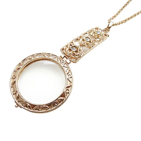 Rose Gold Hand Held Necklace Magnifier
