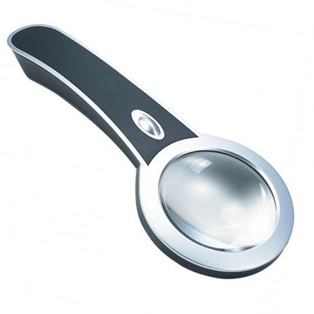 3" 4X Round LED Lighted Hand Held Magnifying Glass - 4X Rimless LED Lighted Reading Hand held Magnifier