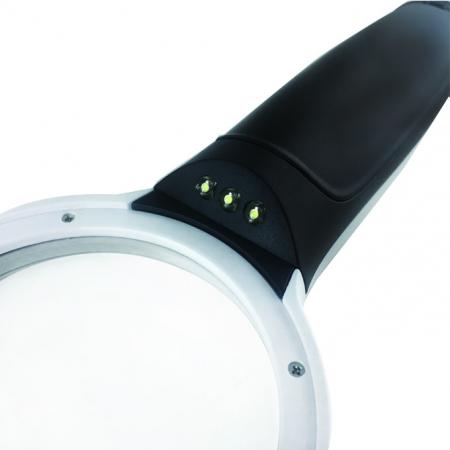 Lupa de mano LED redonda con aumento de 6X, proveedor de lupas  industriales