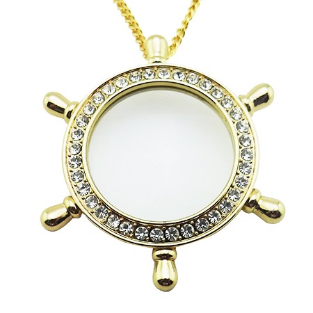 UB6_Золотое ожерелье в форме руля, увеличительное стекло