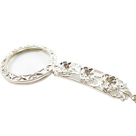 Silver hand held necklace magnifier