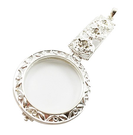 Серебряная складная подвесная лупа