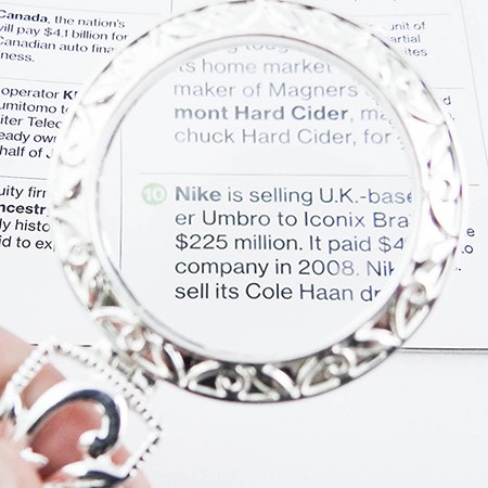 3-кратная серебряная подвесная лупа со складной ручкой