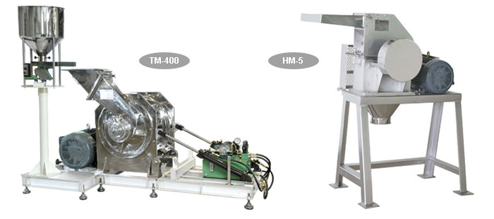 Оборудование для обработки порошка - молотковая мельница ХМ-5 и турбомельница ТМ-400.