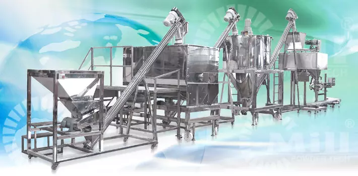 spice and herb blender powder handling turnkey system