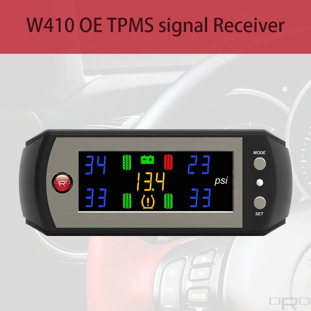 รุ่น W410 สามารถรับสัญญาณ OE TPMS และแสดงข้อมูลยางทั้งหมดหาก TPMS ของรถเพิ่งได้รับไฟบนแดชบอร์ด