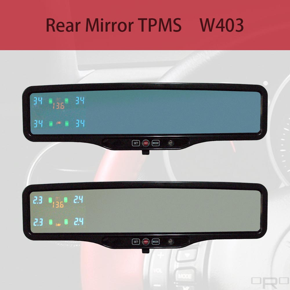 ORO-W403 Tire Pressure Monitoring Systems (TPMS), can monitor and provide tire pressure, tire temperature and car battery information.