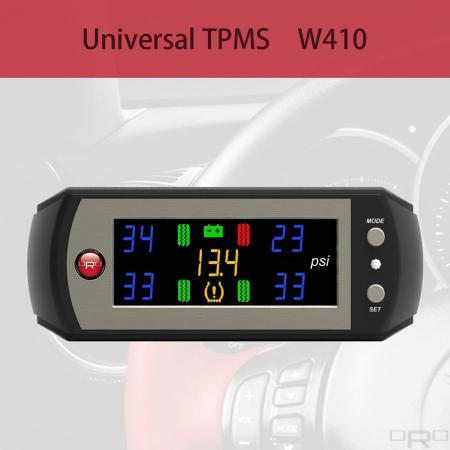 Sistema universal de control de presión de neumáticos (TPMS) - W410 es un sistema de control de presión de neumáticos universal adecuado para todo tipo de vehículos.