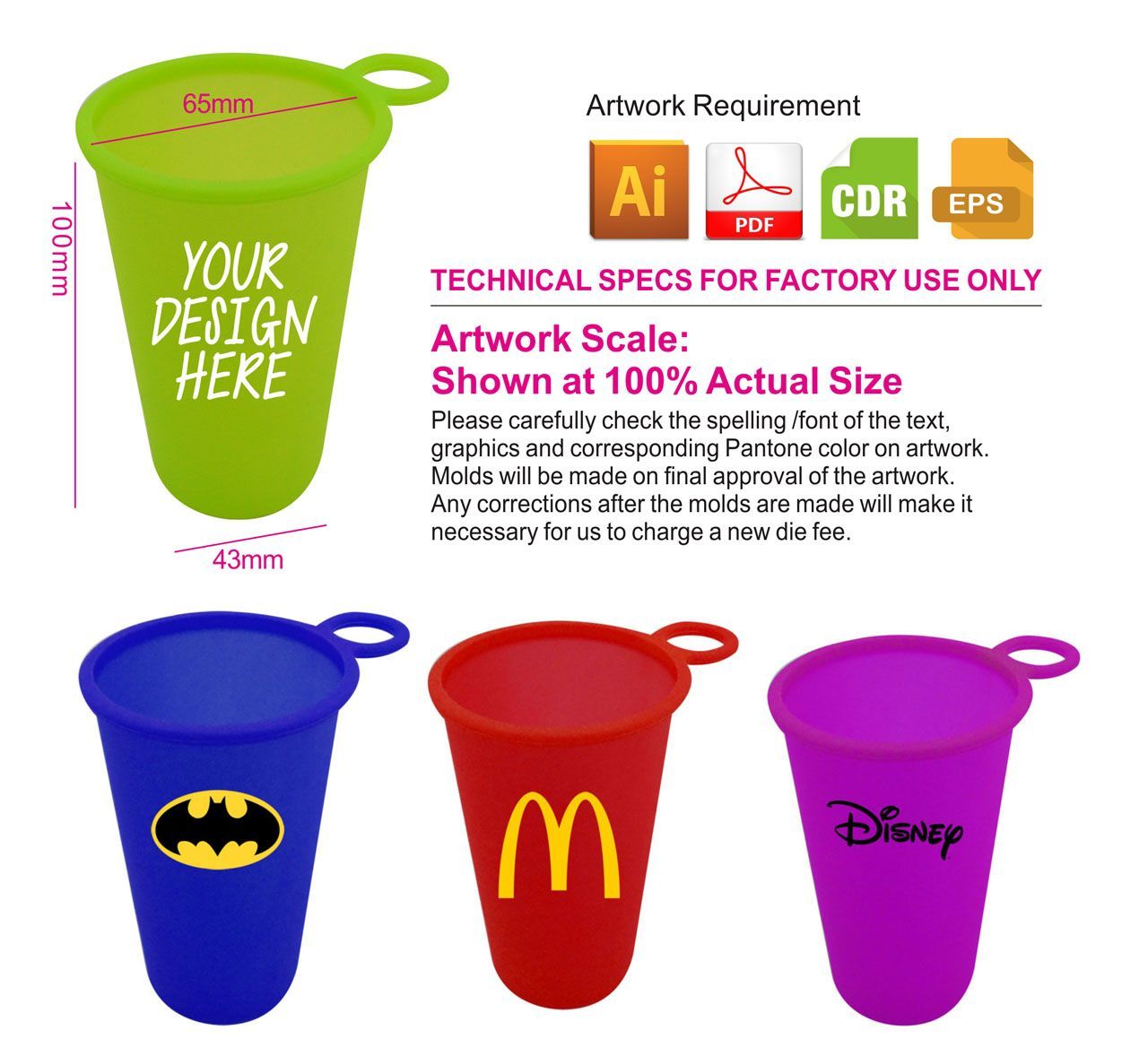 ly silicone du lịch in logo tùy chỉnh