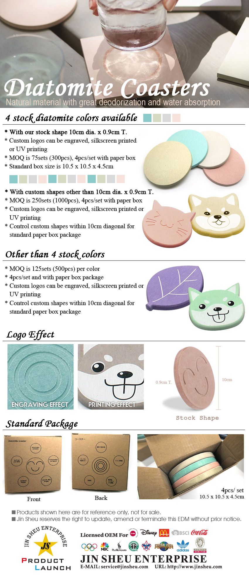 Custom Logo Diatomite Coasters