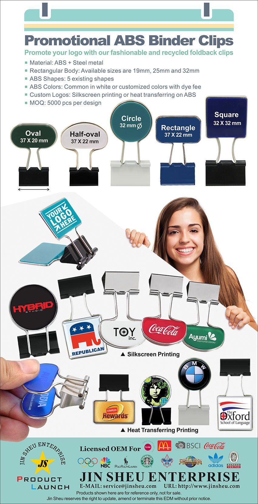 Clip per raccoglitore personalizzate