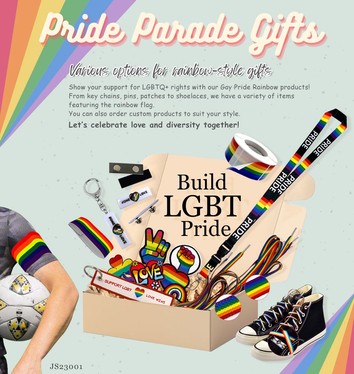 Productos personalizados con estilo arcoíris