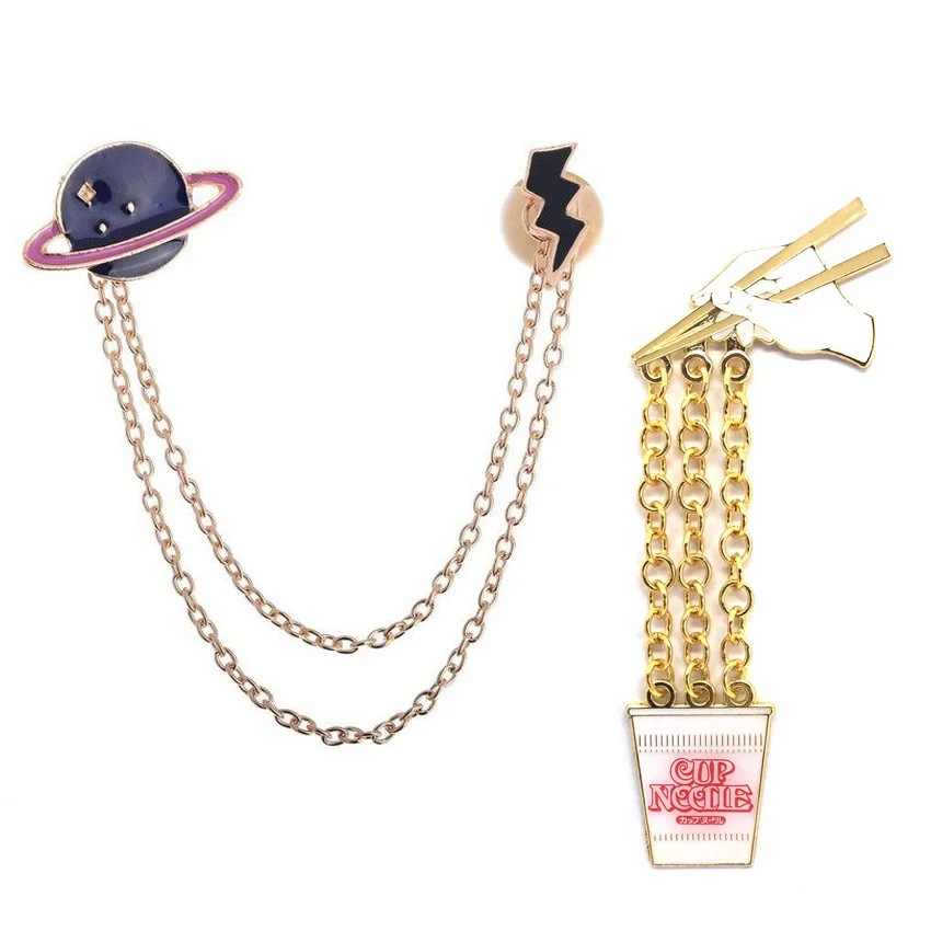 Custom Enamel Chain Lapel Pins & Collar Brooches